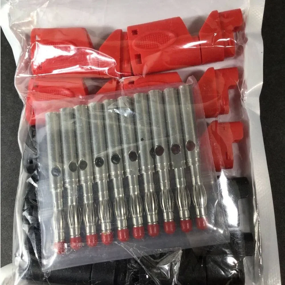 Insulated Safety Straight Seal Protection Shrouded 4mm Banana Plugs Solder 10Pc